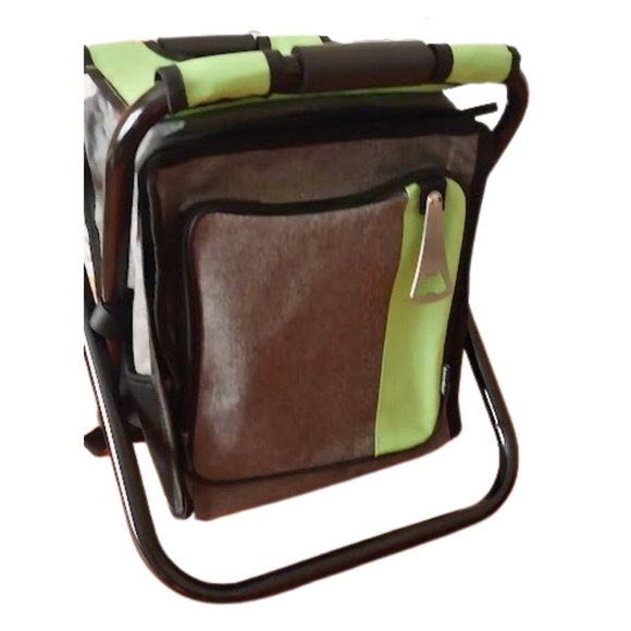 Koozie® Backpack Cooler Chair in Lime & Gray w/ Adjustable Backpack Straps, NWOT - Picture 4 of 13